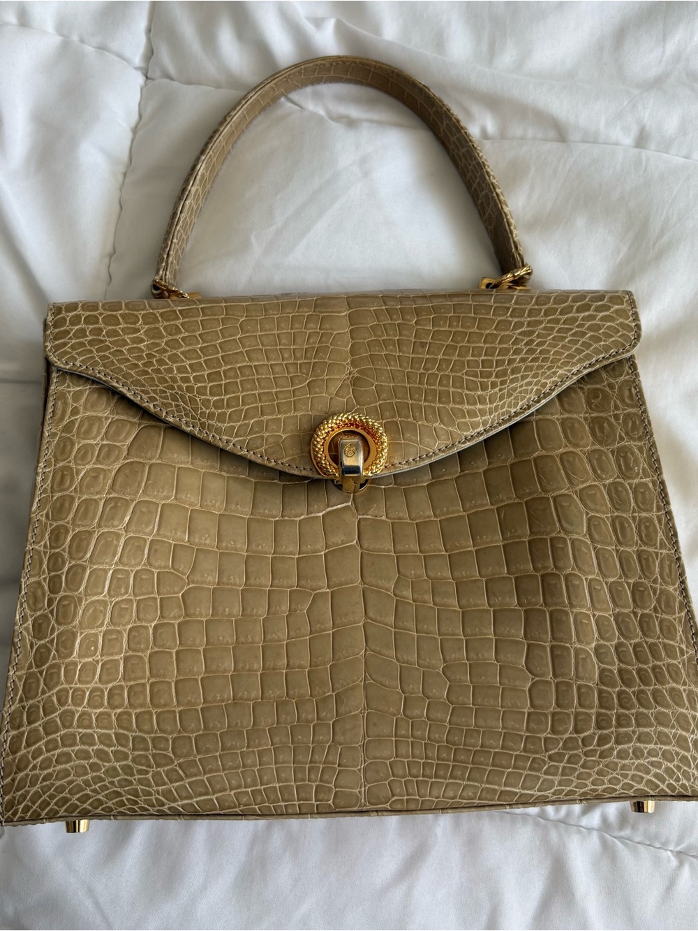 Vintage croc handle bag